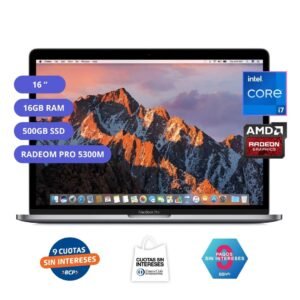 MacBook Pro Core i7 9th 16GB RAM 500GB SSD 16 Pulg